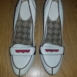 Authentic Cream leather Gucci pump